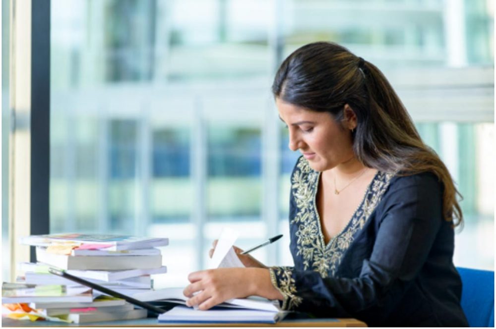 Woman studying