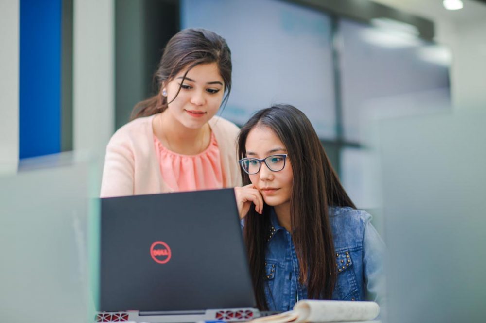 Women looking at laptop